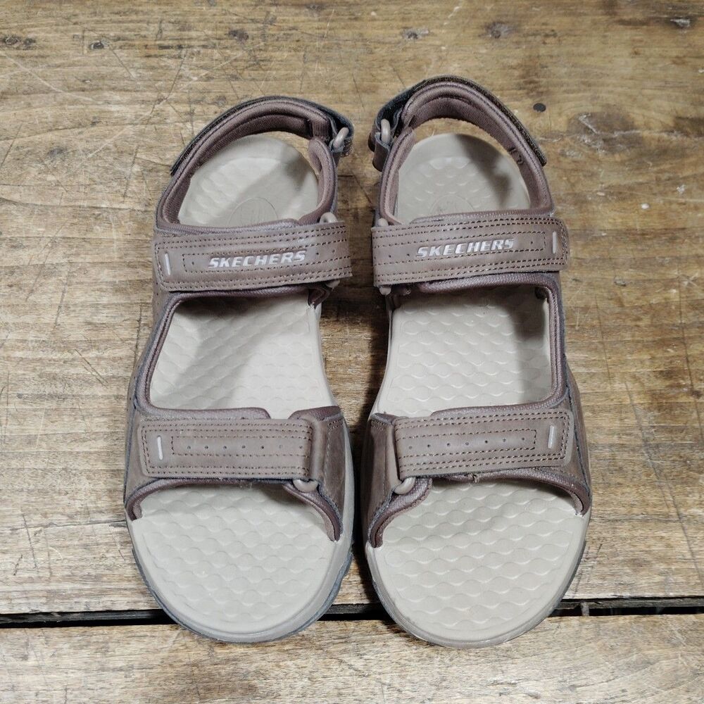 Skechers Sz 8 Tresmen Garo Chocolate Sandals 204105 Shoes Hook Loop Hiking